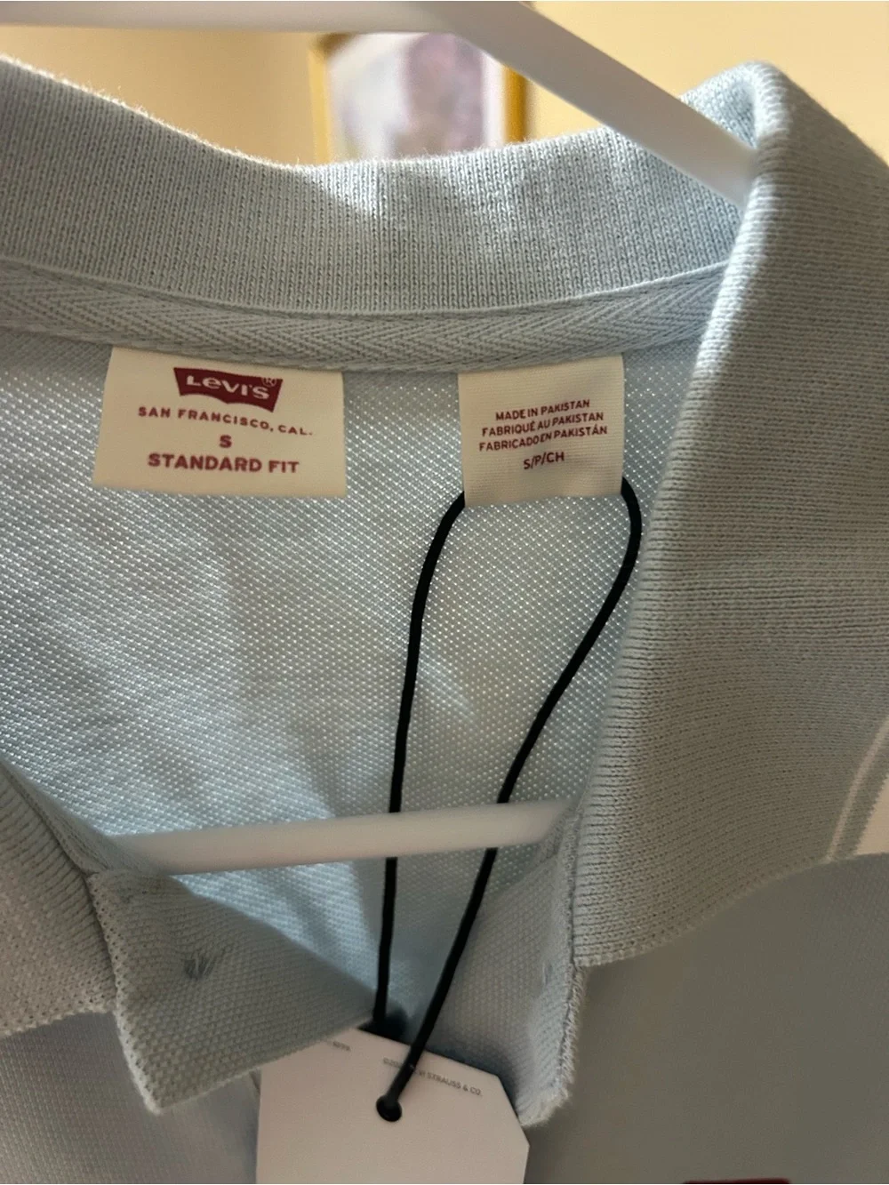 Levi's Light Blue Short-Sleeve Polo with Red Logo